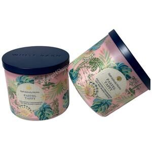 Bath & Body Works Pastel Taffy 3-Wick Candle Retired 14 oz, Pack of 2
